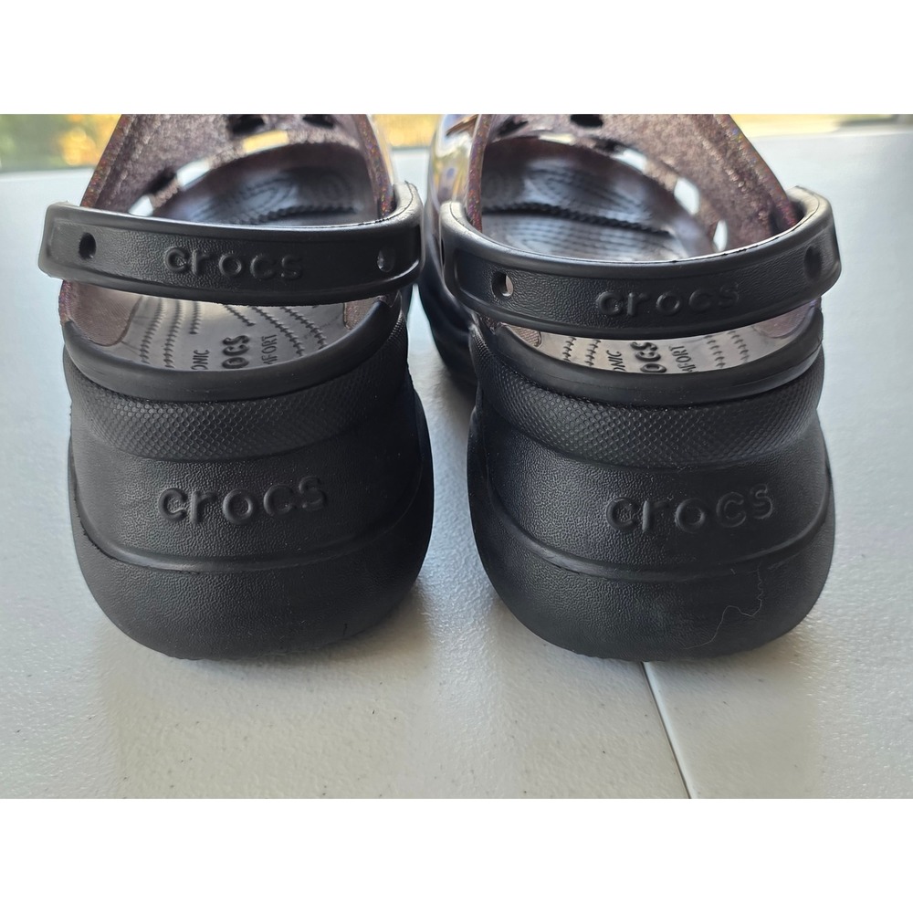 Crocs Bae Platform Glitter Clogs Women's Size 8 with Charms Pride Chunky Vibrant - Picture 9 of 11